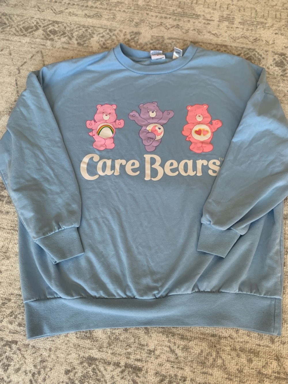 Care Bears Sky Blue Pullover Sweatshirt with Logo Tag